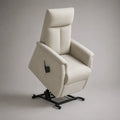 Fauteuil releveur électrique inclinable en polyester beige avec dossier haut, 72 × 90 × 109 cm