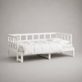 Lit gigogne 2 couchages en pin massif blanc, 90 x 200 cm et 90 x 190 cm