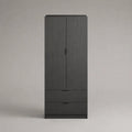 Armoire de rangement en panneaux de particules mélaminés gris anthracite, 2 portes et 2 tiroirs, 80 × 52 × 190 cm