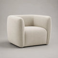 Fauteuil 1 place en tissu bouclé crème avec dossier enveloppant – 82 × 78 × 72 cm