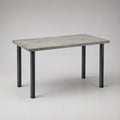 Table à manger rectangulaire en bois et acier, gris effet béton et noir, 120 × 70 × 75 cm